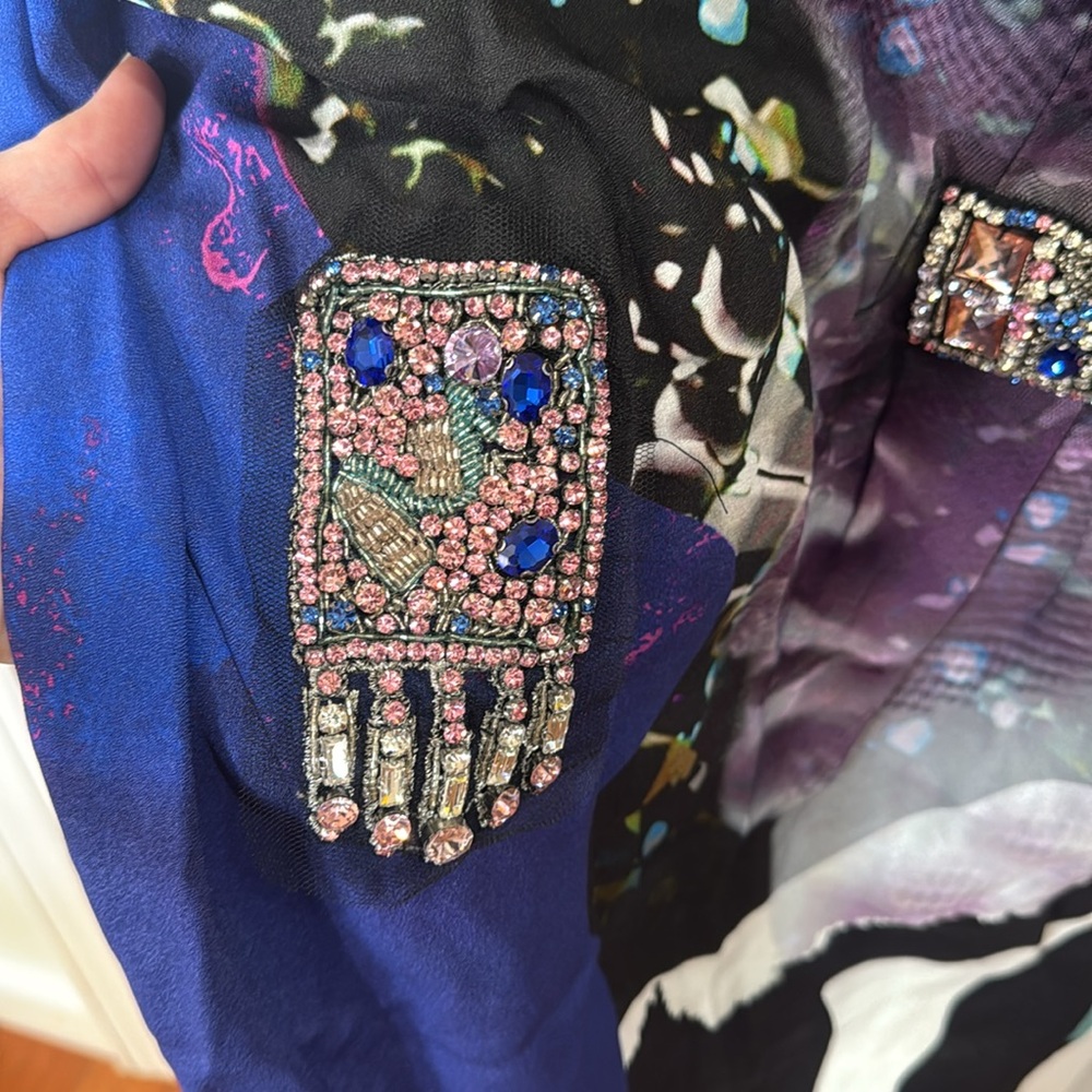 *NEW* ZARA x ATELIER LIMITED EDITION COLORFUL BEJEWELED PUFF SLEEVE DRESS XS - Picture 9 of 16